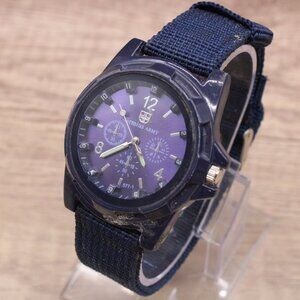 Gemius Army Chronograph Watch Mens Blue Tone Stainless Steel Classic Blue Dial
